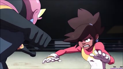 Invincible Fight Girl EBONY KICK In The BALLS Anime Ballbusting - Andy Brown