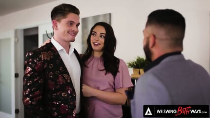 WE SWING BOTH WAYS - Hot Bisexual Office Threesome With Sexy Sophia Burns And Two Horny Males Ireland