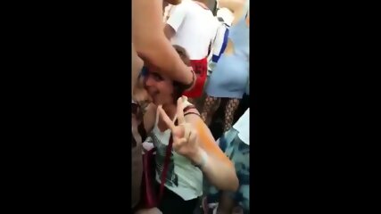Giving DP Blowjob During A Festival